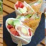 Wraps saumon avocat chèvre oignons frits !